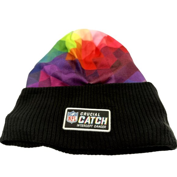 NEW ERA Packers Crucial Catch Rainbow Beanie Knit NFL Fleece Lined Cure Cancer - Picture 6 of 11